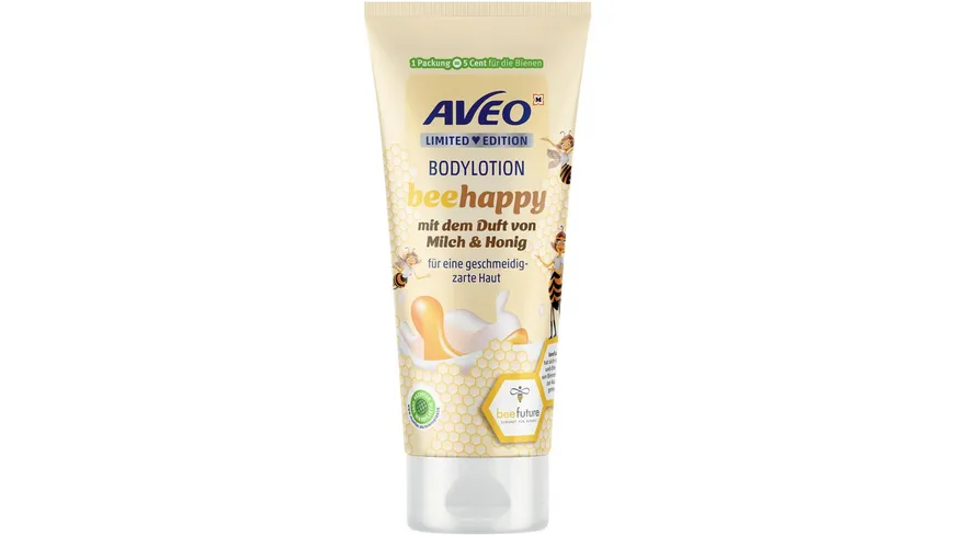 AVEO Bodylotion beehappy mit dem Duft von Milch & Honig für eine geschmeidig-zarte Haut 200 ml