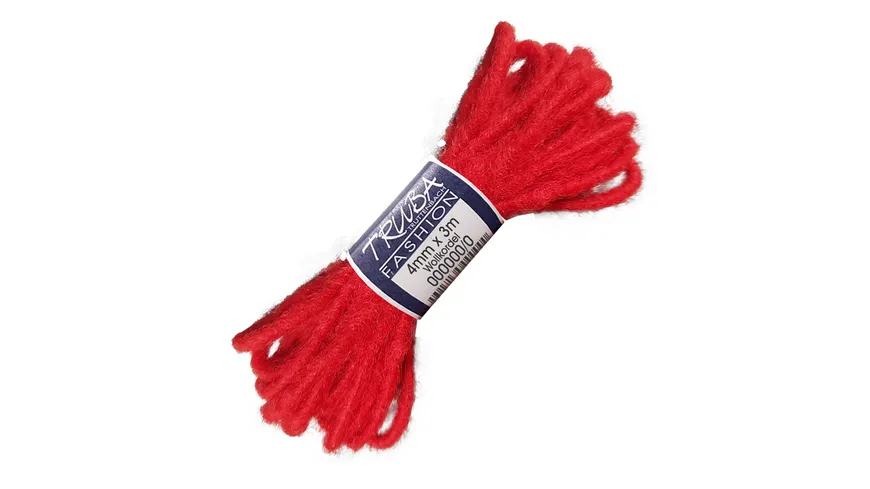 TRUBA Wollkordel 100%-Natur rot 3 m rot