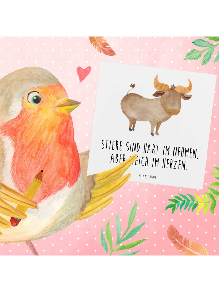 Mr. & Mrs. Panda Deluxe Karte Stier Herz mit Spruch in Weiß günstig kaufen onesize