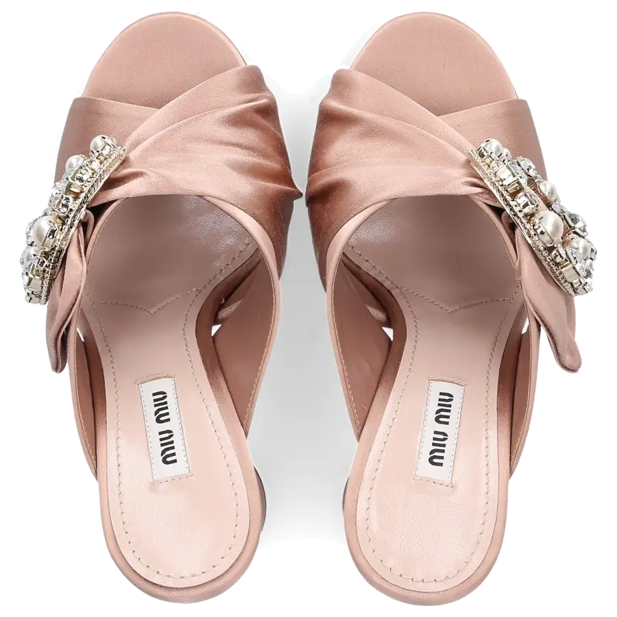 Miu Miu - Pantoletten Satin - beige