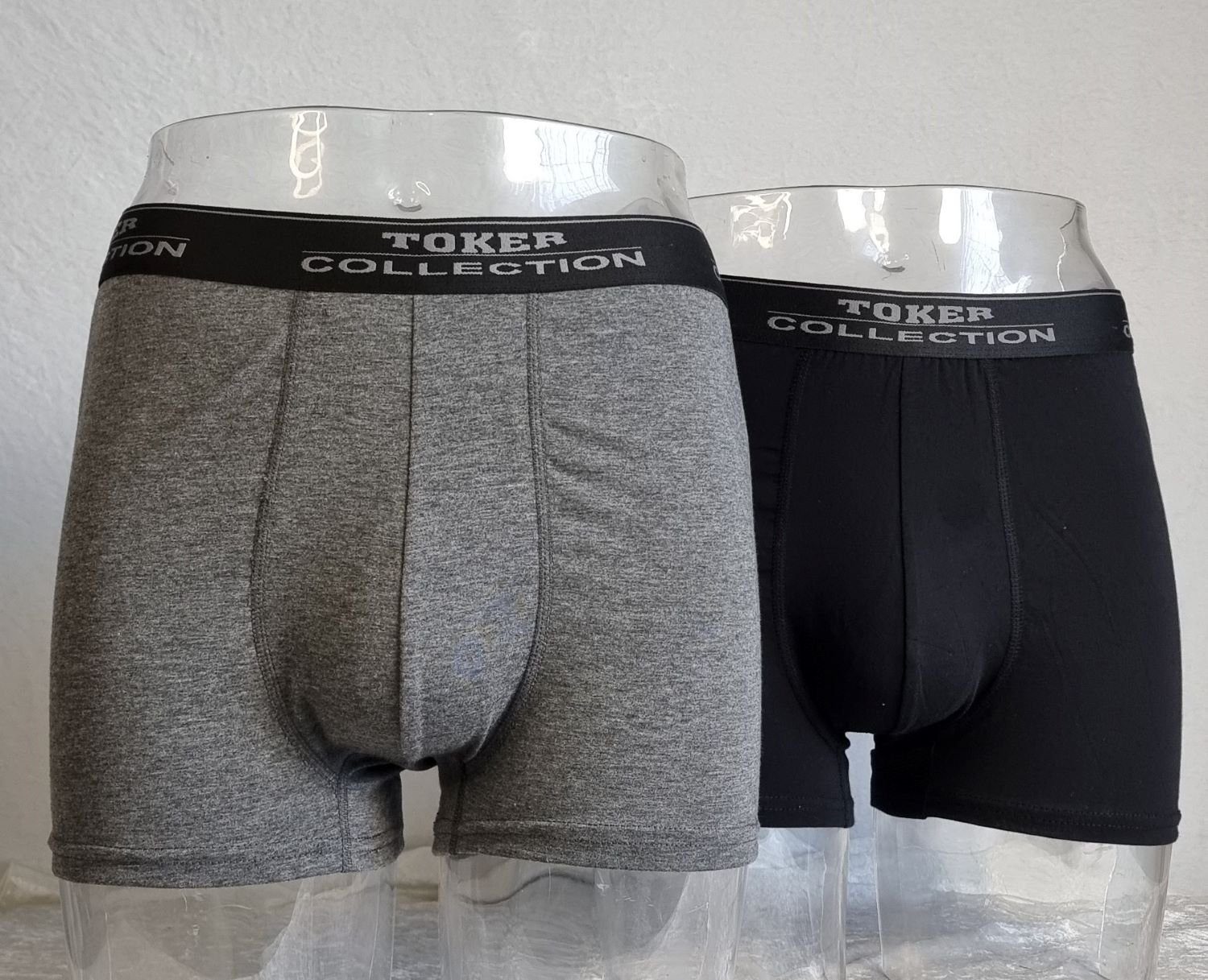 Toker Collection® Boxershorts Herren Boxershort 2 Stück ein Preis (Packung, 2er- Pack) mit Logo auf dem Taillenbund
