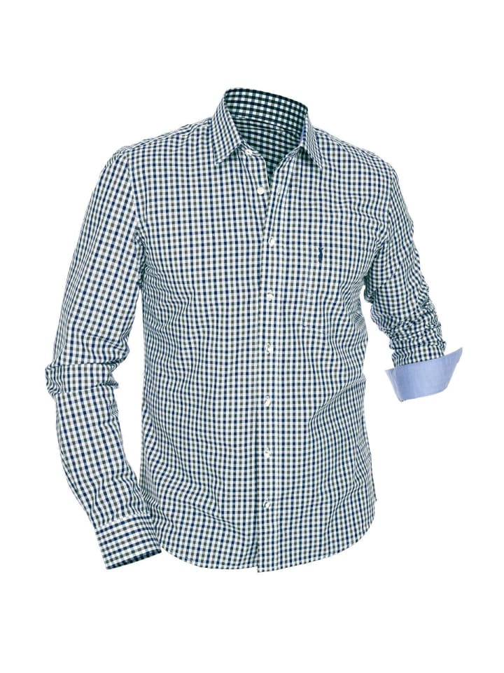 Almsach Langarmhemd LF670-CO in blau-tanne günstig kaufen