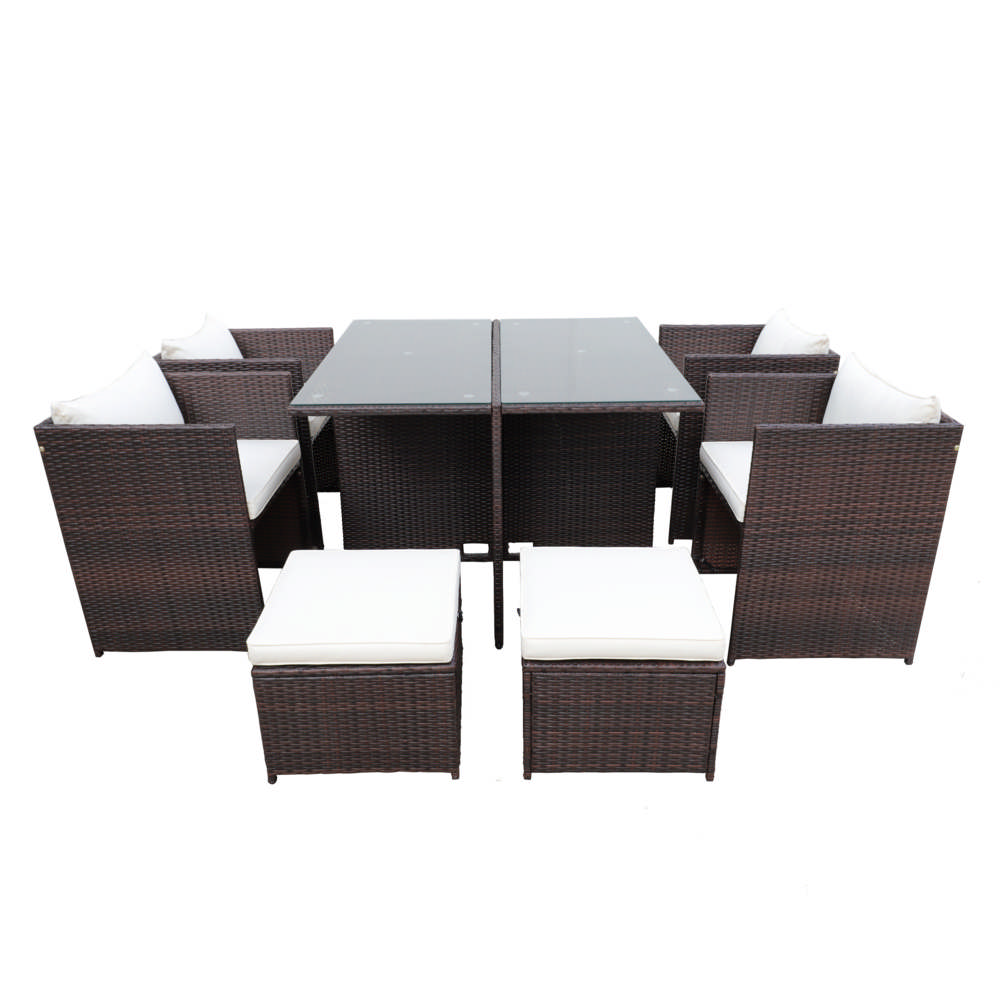 Solax Sunshine Polyrattan-Sitzgruppe 22tlg. Gartenmöbel Rattan-Set