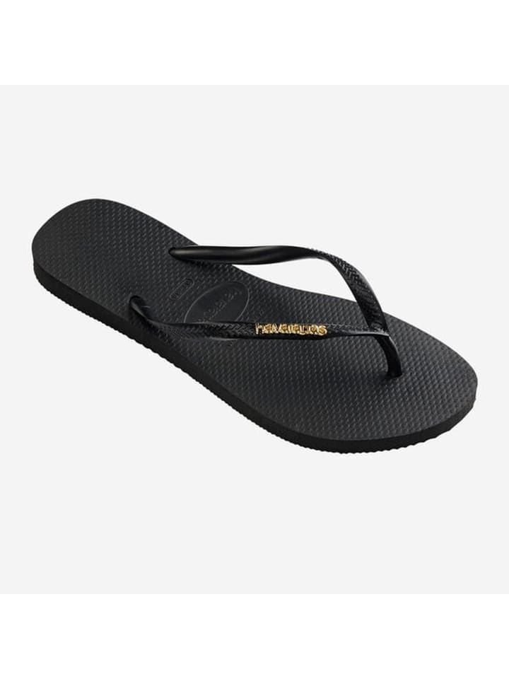 Havaianas Zehentrenner Logo Metallic in Schwarz günstig kaufen