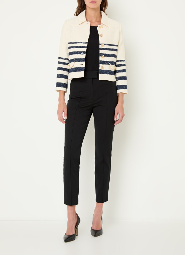 Chaqueta corta de tweed Bellmer de LKBennett con bolsillos con solapa.