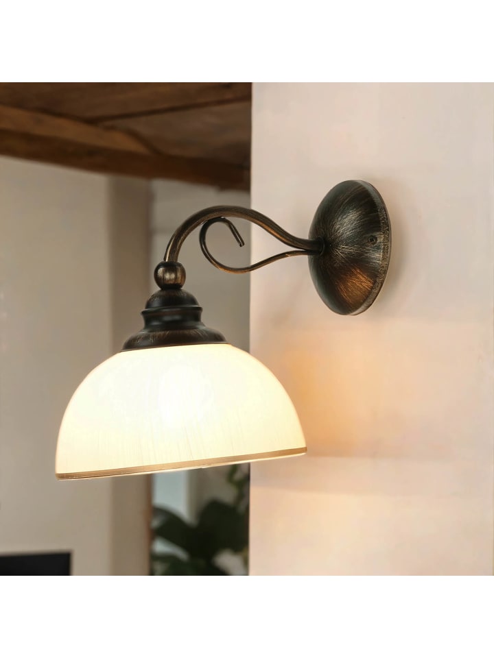 Licht-Erlebnisse Wandlampe in Shabby Braun Antik Weiß Gold günstig kaufen onesize