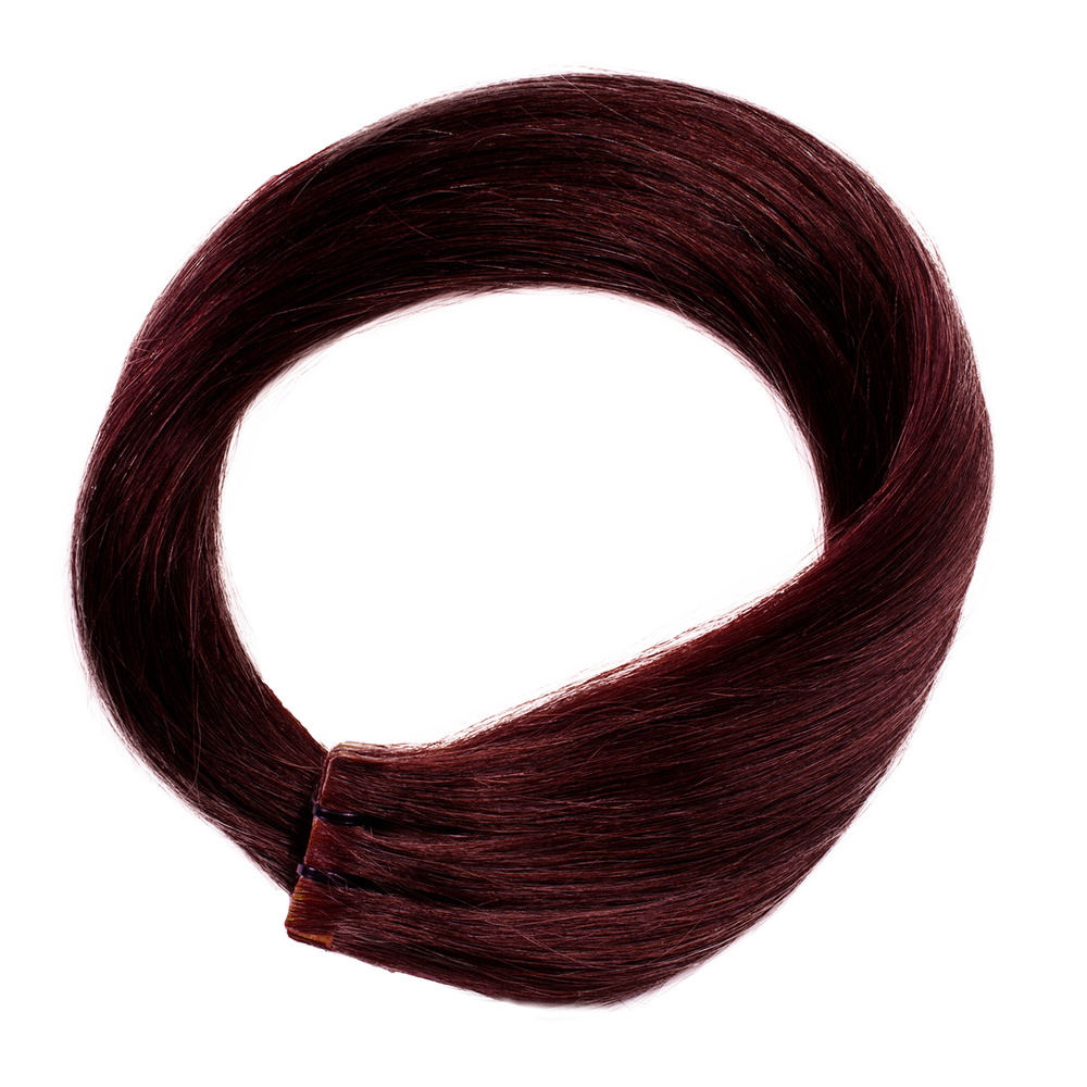 hair2heart Extensions adhesives Invisible Premium cheveux naturels #99j Bourgogne extensions