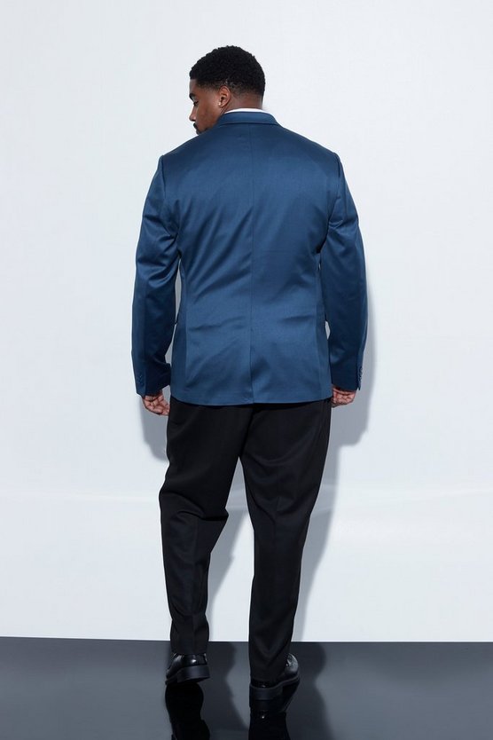 Plus Skinny Satin-Anzugjacke