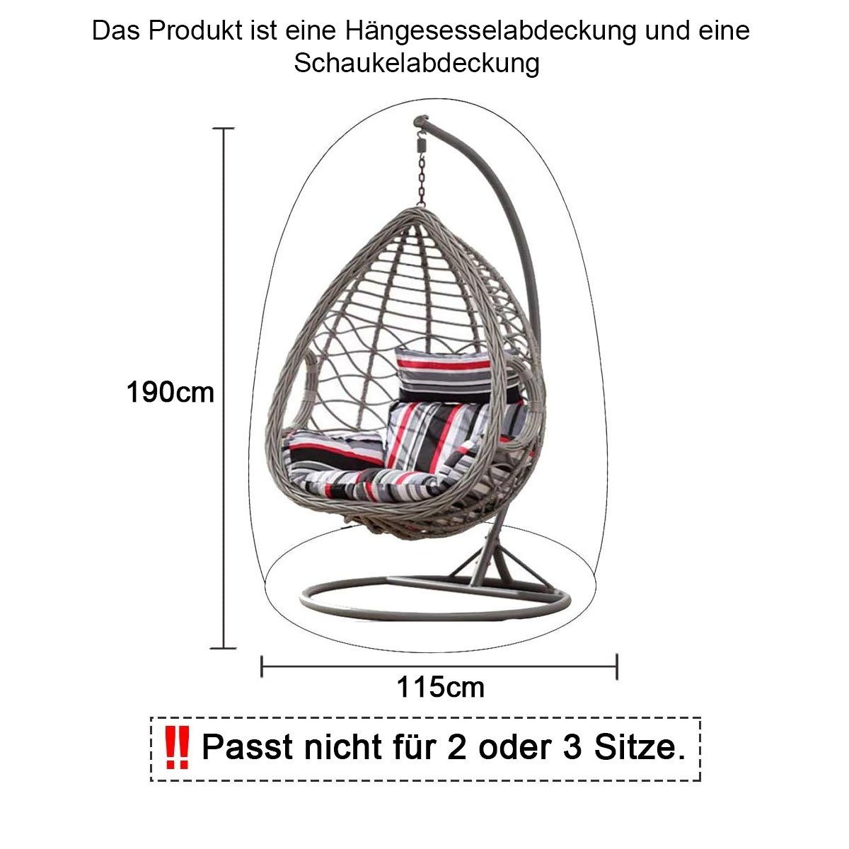 ZmdecQna Hollywoodschaukelersatzdach Hängesessel Abdeckung Outdoor Wasserdicht Antistaub mit Reißverschluss