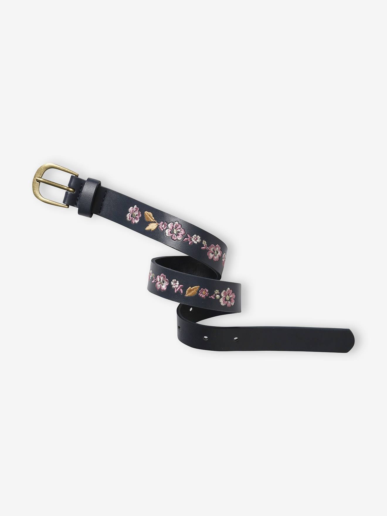 Ceinture brodée fille marine
