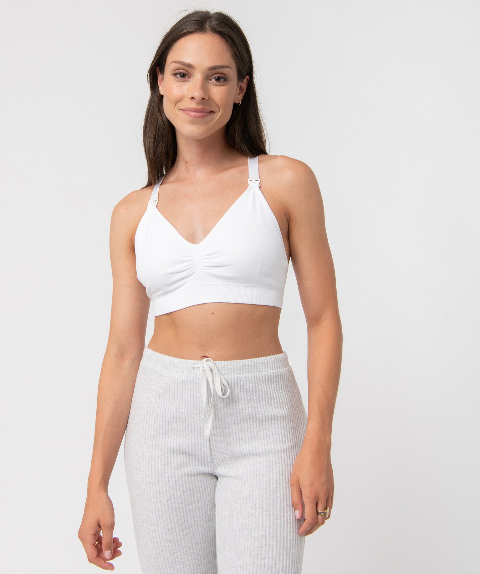 Soutien-gorge d’allaitement avec dos modulable en dentelle ecru | GEMO