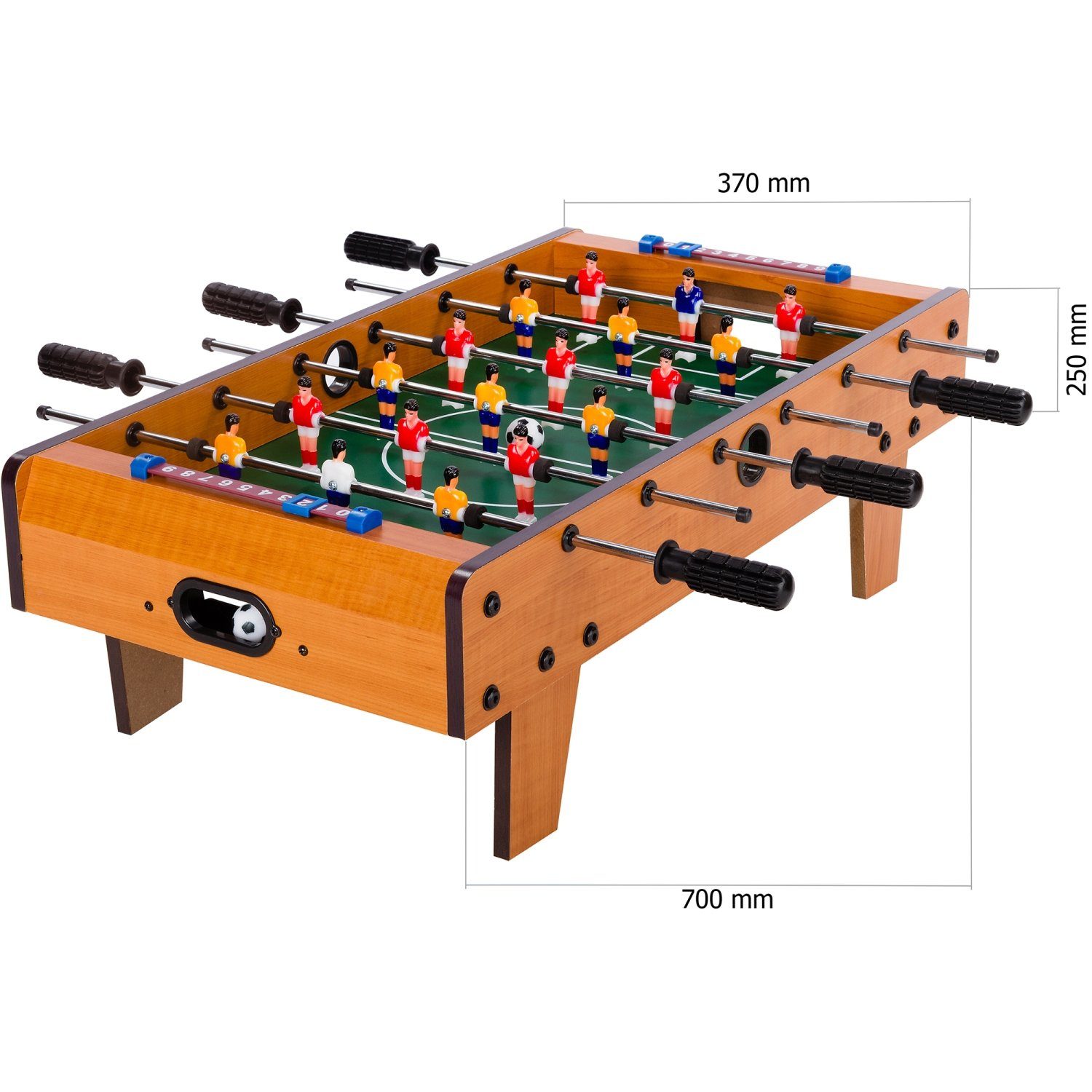 GAMES PLANET Mini-Tischkicker Mini Kicker Tischfußball „Chelsea“ Tischkicker, Maße: 70x37x25 cm, Gewicht: 4 kg, 4 Dekorvarianten