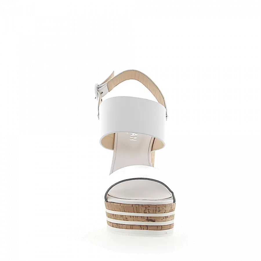 Hogan - Keilsandaletten H361 Kalbsleder silber weiß - weiß