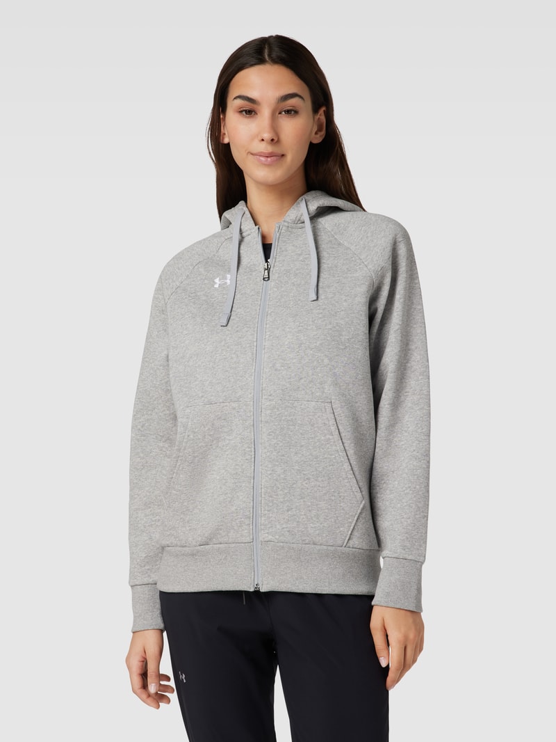 Sweatjacke mit Kapuze in hellgrau