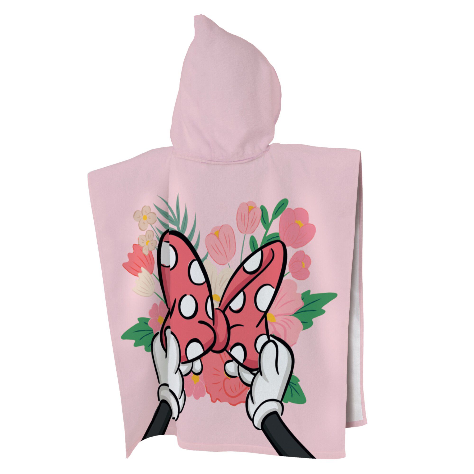 Poncho de bain enfant Minnie Mouse à capuche personnalisable