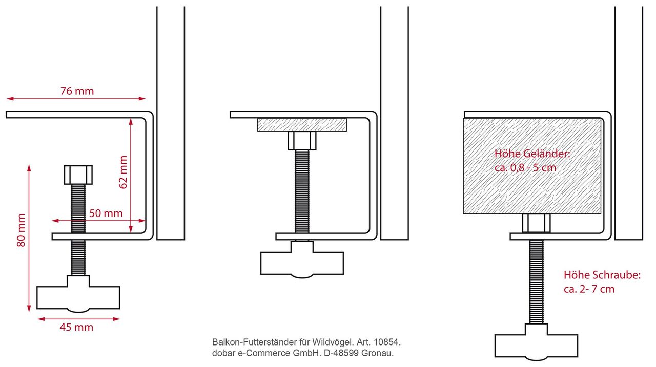 dobar Metall-Balkonhalter für Wildvögel