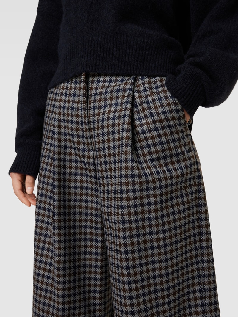 Stoffhose mit Karomuster Modell 'AGGETTO' in marineblau
