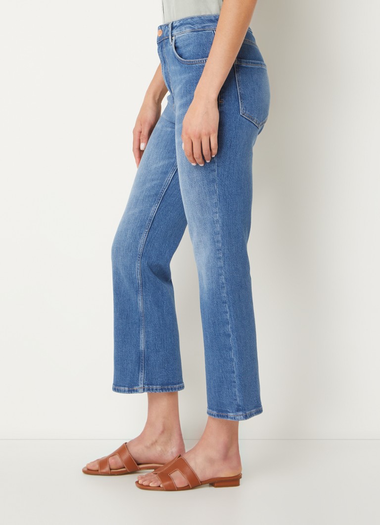 Calça jeans cropped flare de cintura alta Rails Sunset com lavagem média