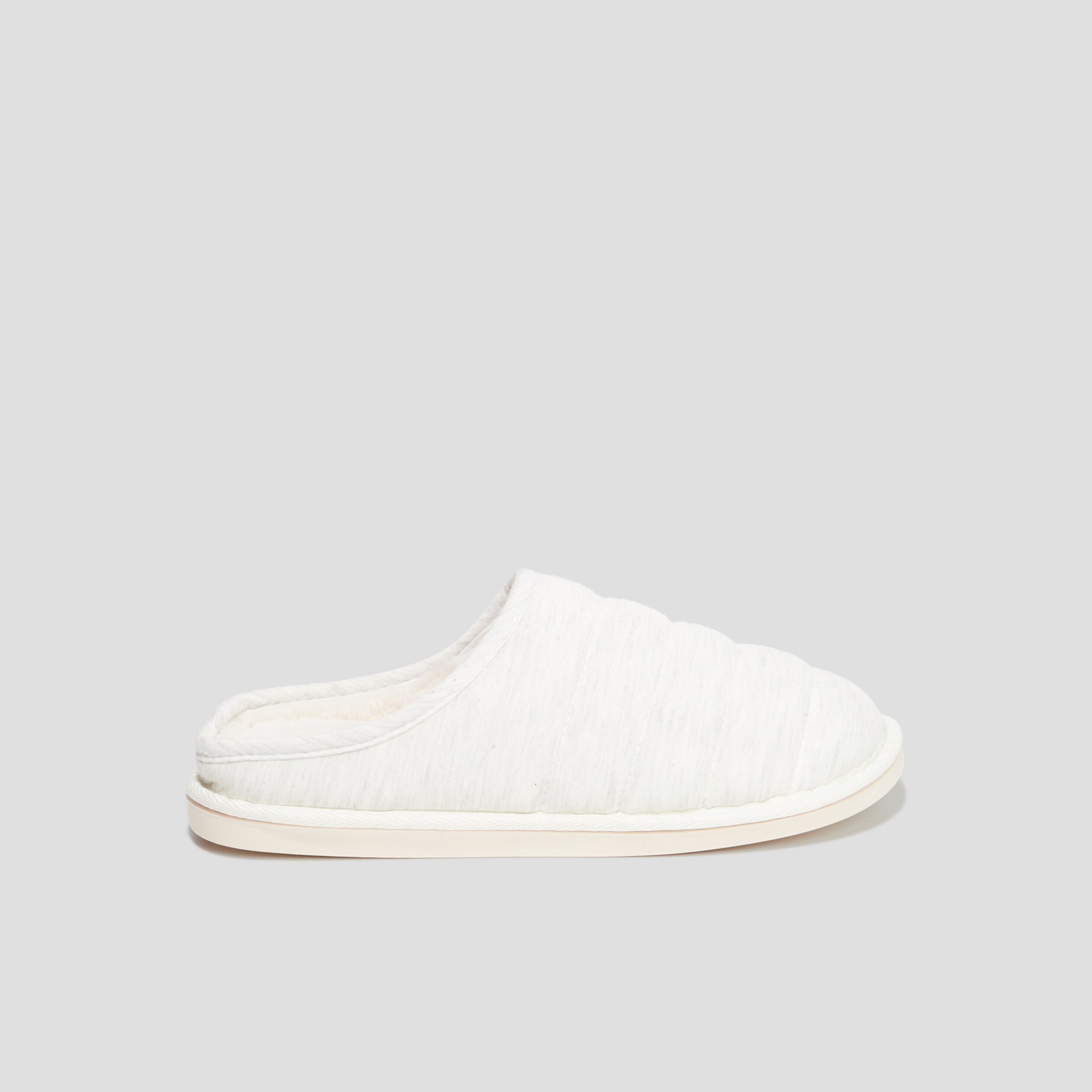 Chaussons mules fourrés gris femme | La Halle