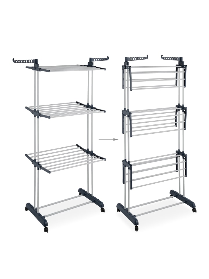 relaxdays Wäscheständer in Weiß/ Grau - (H)173 x (B)126 x (T)64 cm günstig kaufen onesize