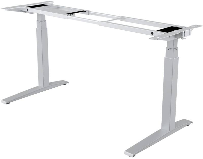 Fellowes Levado Elektrisch Höhenverstellbar Sitz-Stehschreibtisch Gestell Rechteckig Silber T-Fuß 1.829 (B) x 698 (T) x 1.257 (H) mm MFC (Melaminbeschichtete Spanplatte), PVC (Polyvinylchlorid), Stahl
