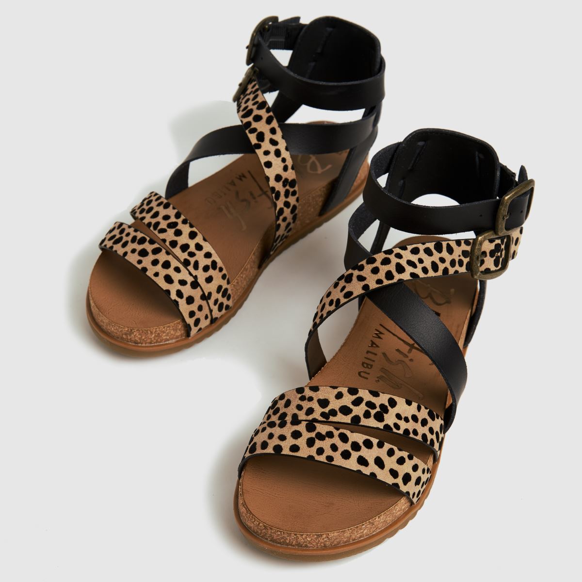 Blowfish Malibu – Svarta och bruna fandie-sandaler