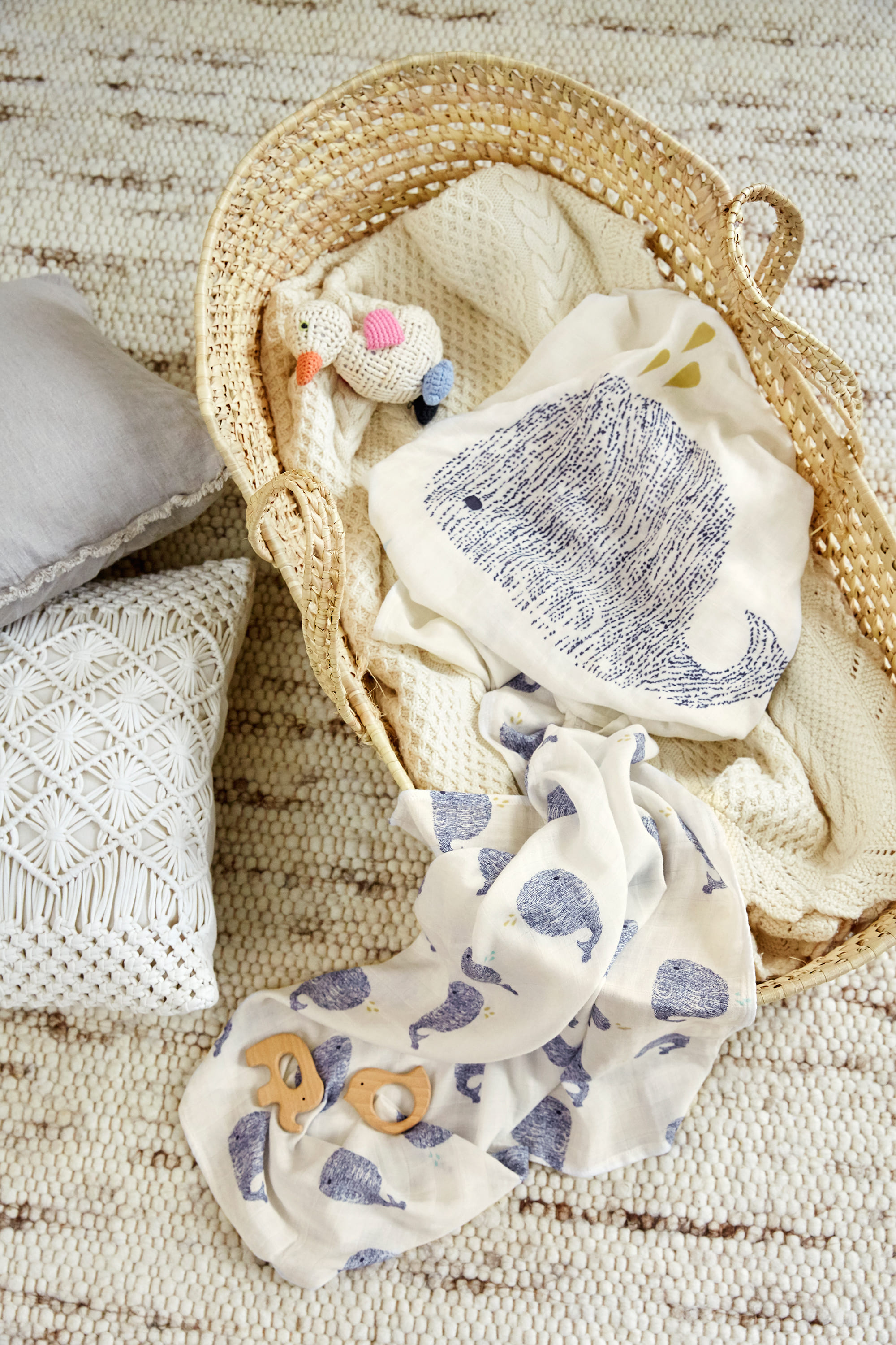 Mulltücher (3 Stk) - Heavenly Soft Swaddle L, Little Water Whale
