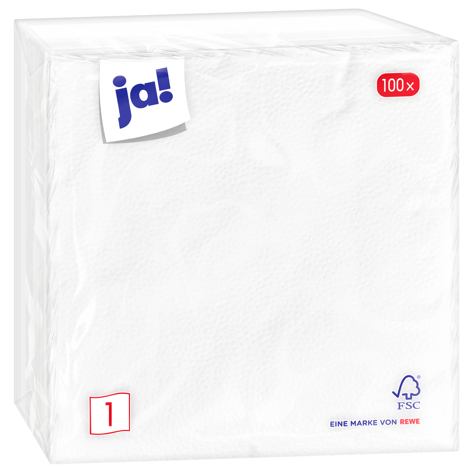 ja! Präge-Servietten weiß 100 Stück
