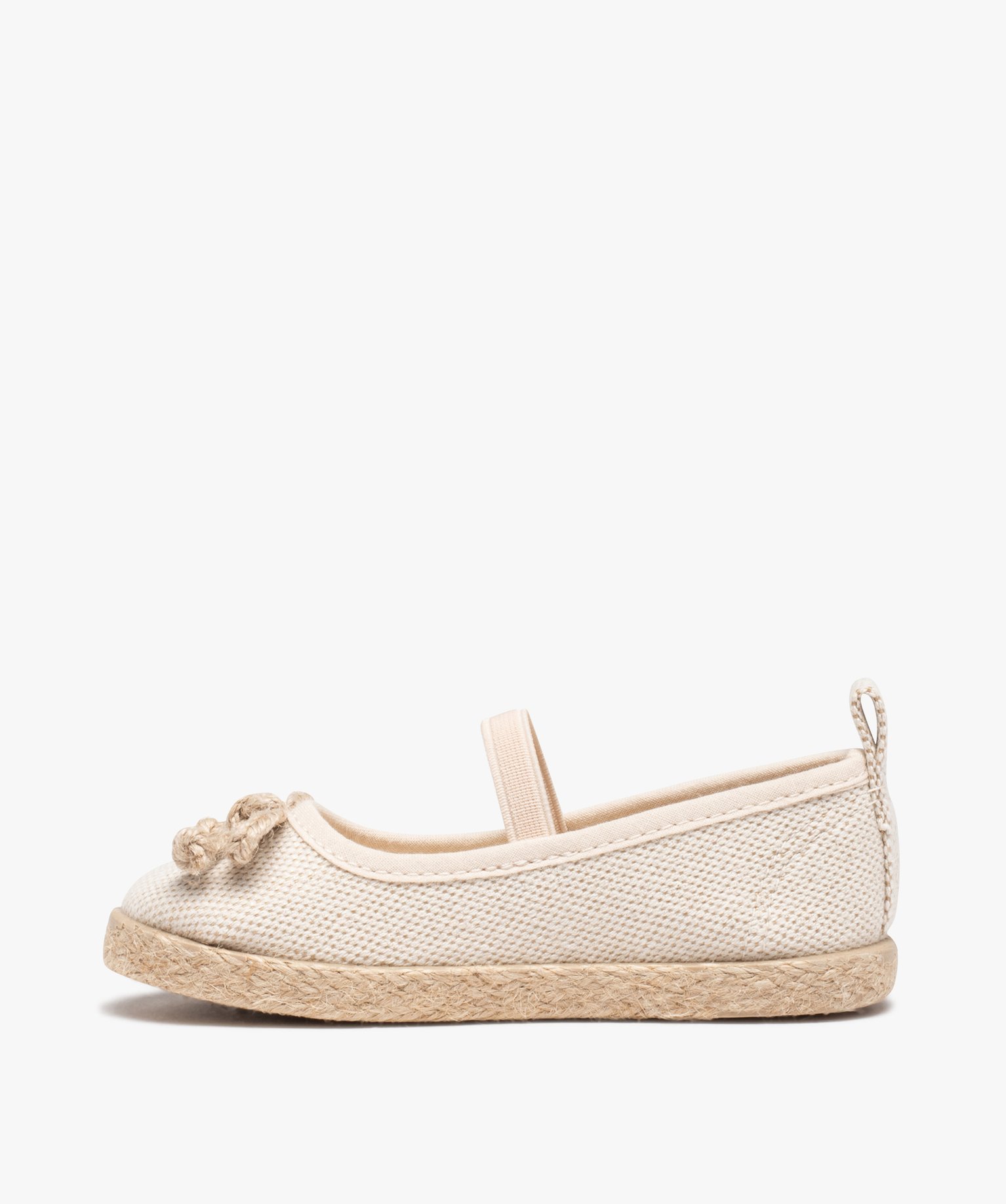 Ballerines fille en toile à semelle cordelette or | GEMO