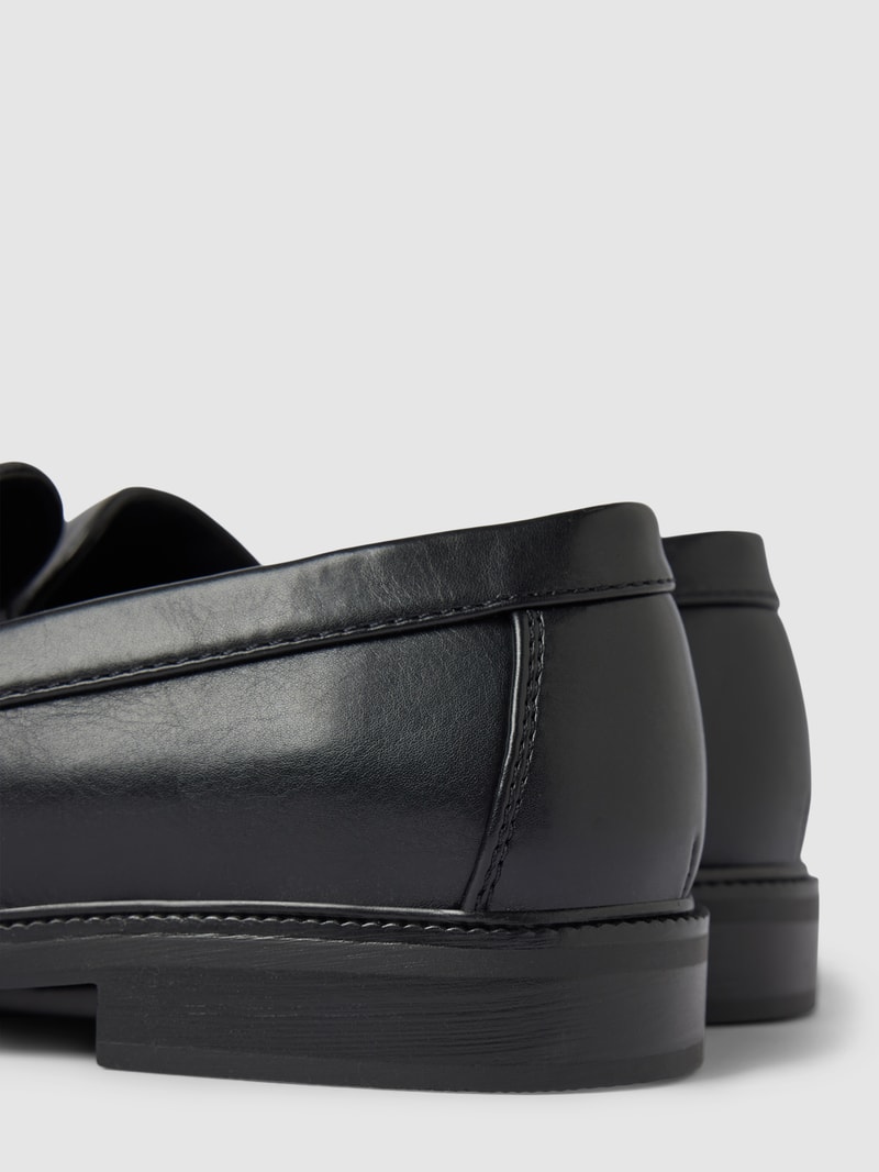 Penny Loafer in Leder-Optik Modell 'HORSEBITE' in schwarz