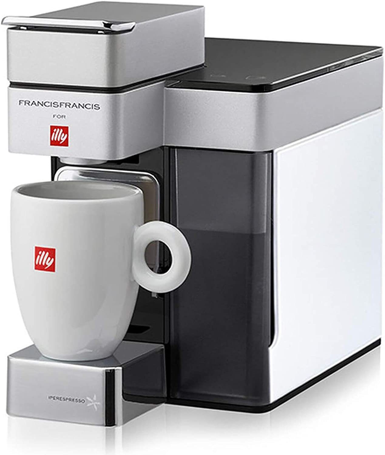 Illy Kapselmaschine Kaffeemaschine Y5 Iperespresso für Espresso und Kaffee, Espressomaschine Weiß für Kaffeekapseln Iperespresso