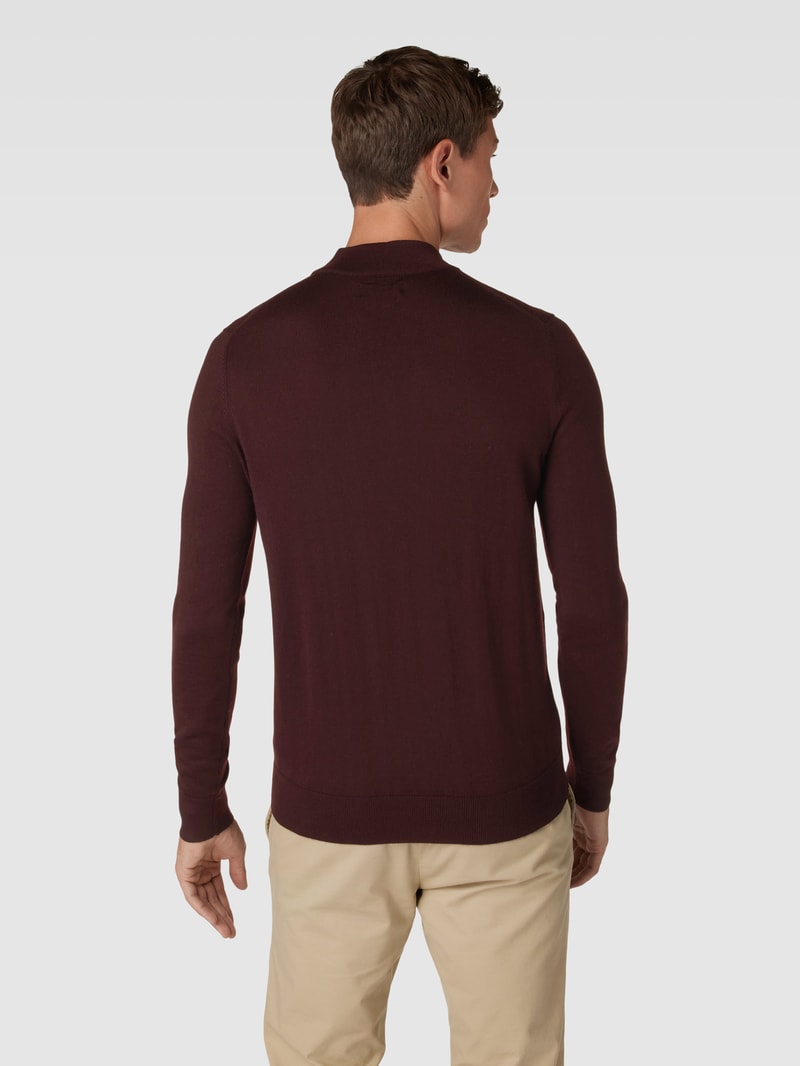 Strickpullover mit Rollkragen in bordeaux rot