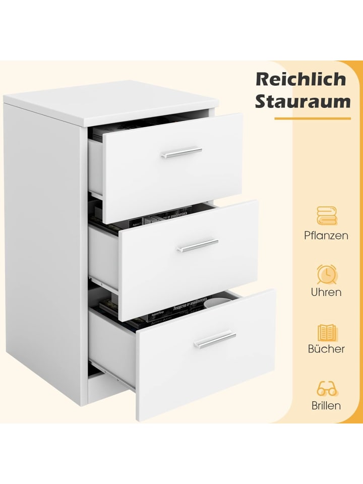 COSTWAY 2er Set Nachtschrank in Weiß günstig kaufen onesize