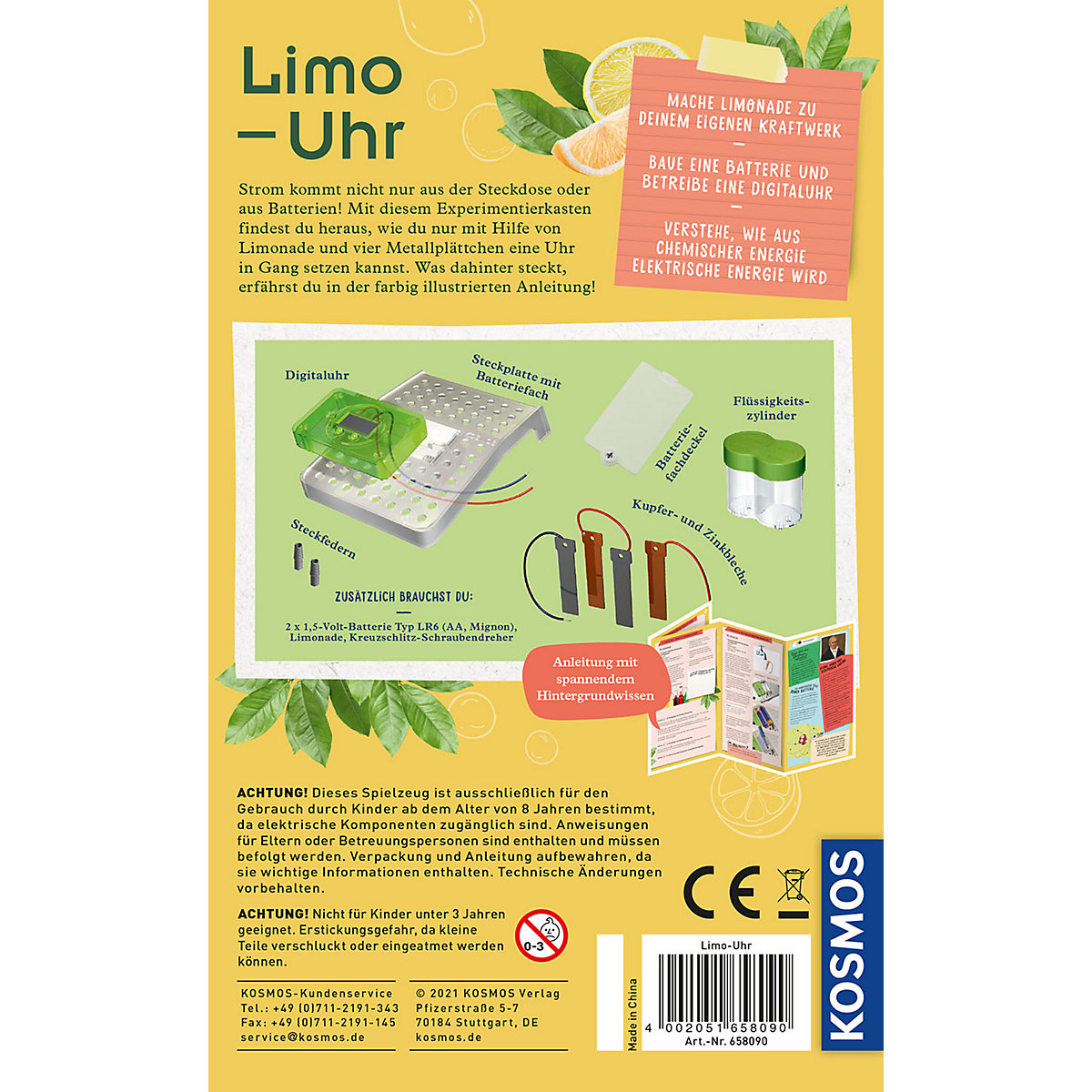 Mitbringexperiment Limo-Uhr - Erzeuge Strom aus deiner Limonade