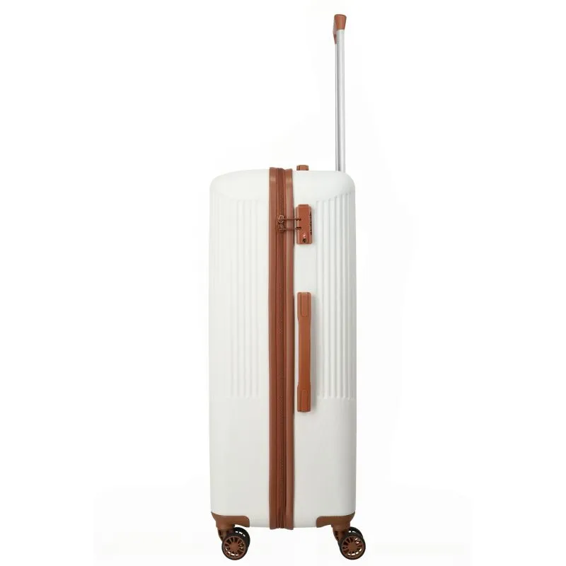 Travelite BALI Trolley mit 4 Rollen Größe L - Weiss\/Cognac