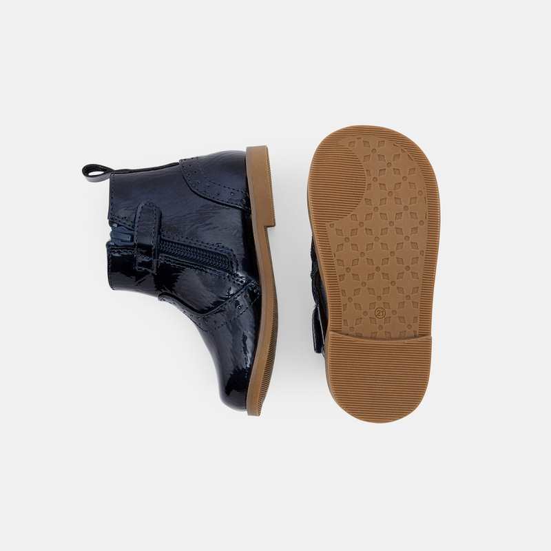 Boots Chelsea vernies bleues bébé fille