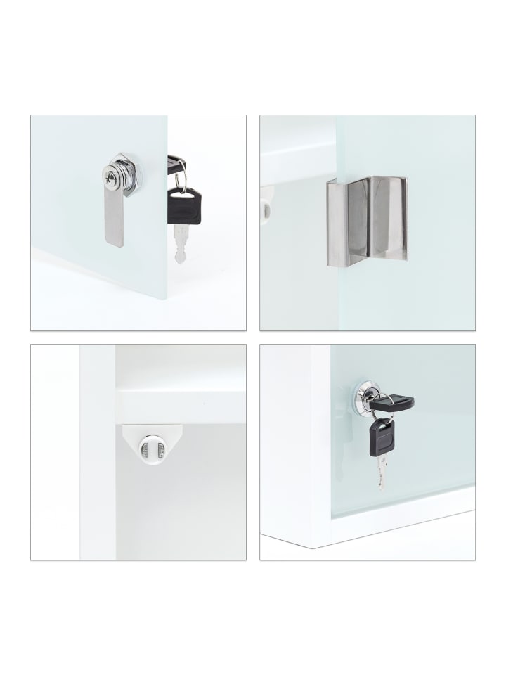 relaxdays Medizinschrank in Weiß - (B)27 x (H)57 x (T)12 cm günstig kaufen onesize