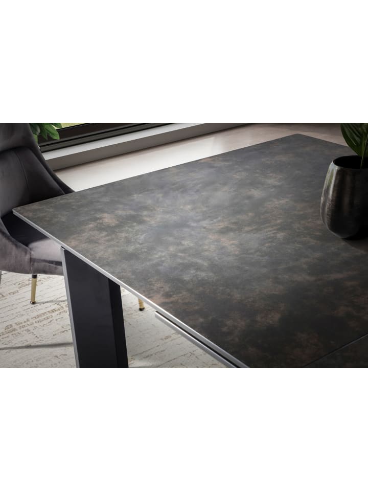 KADIMA DESIGN Esszimmertisch 180x95x77 cm Keramik Glas Esstisch , in Schwarz günstig kaufen onesize