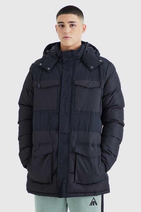Parka mit 3D-Tasche und Kapuze
