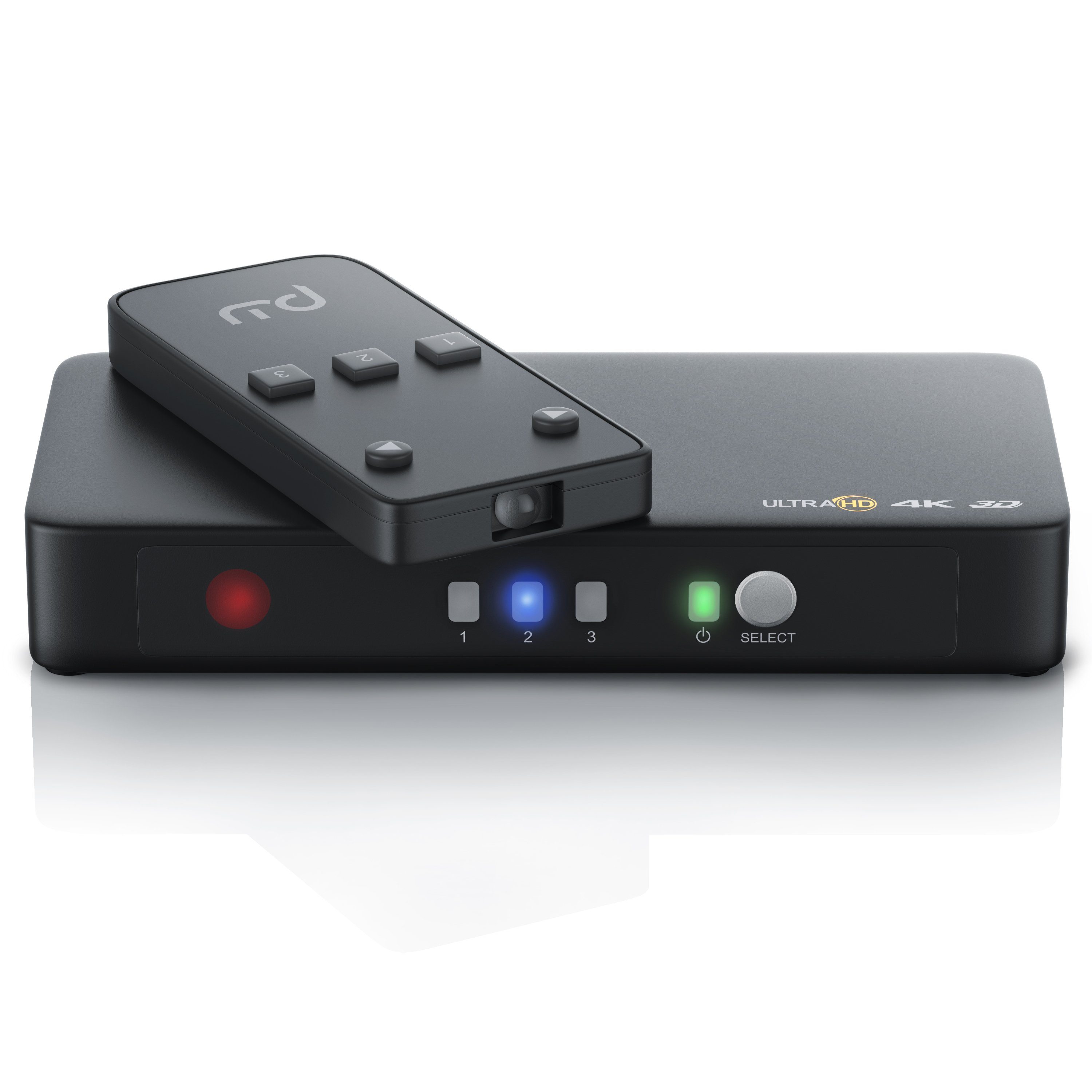 Primewire Audio / Video Matrix-Switch, 3-Port 4k HDMI Switch mit Fernbedienung / 3D + CEC / 2160p 30Hz