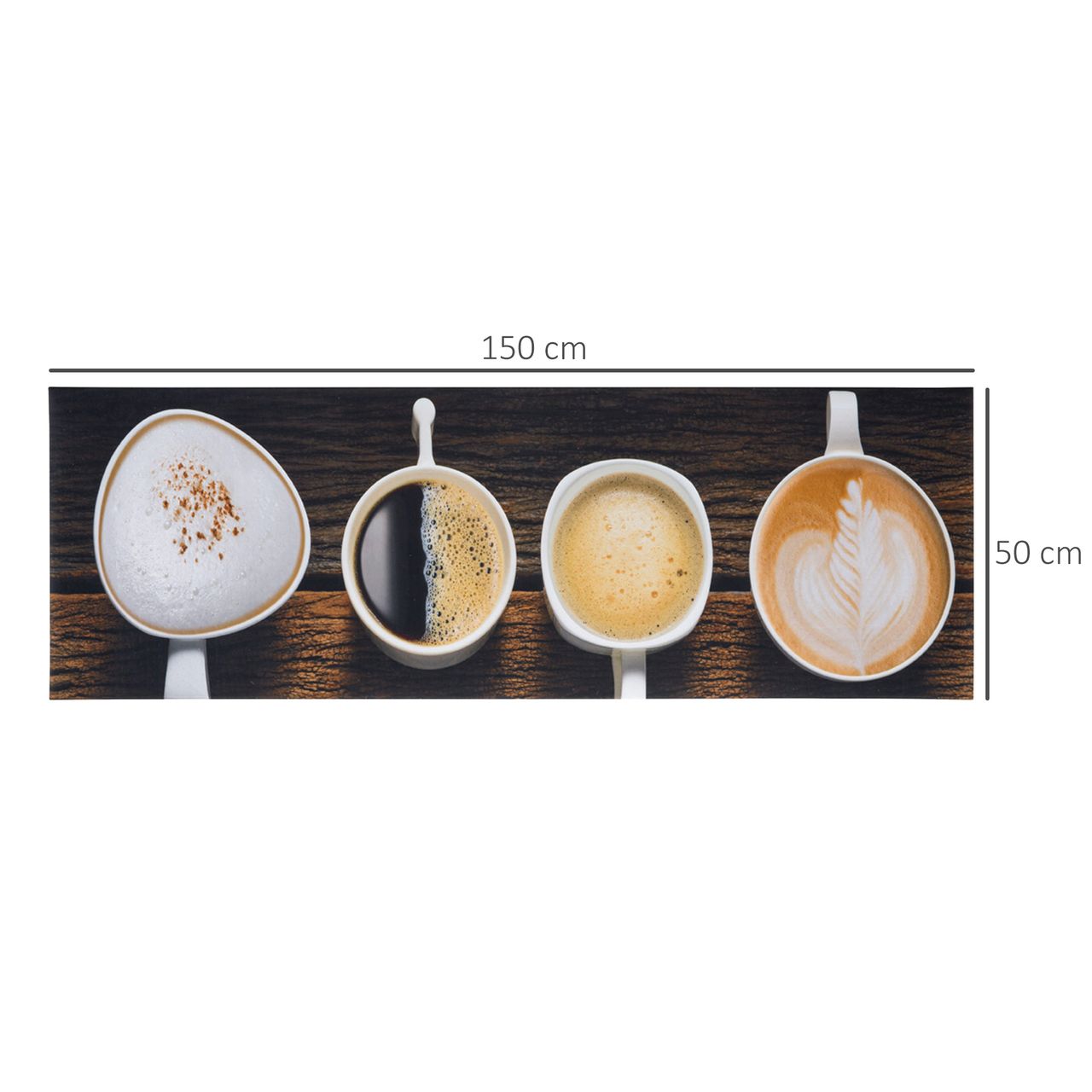HOMCOM Küchenläufer Coffee 50 x 150 cm