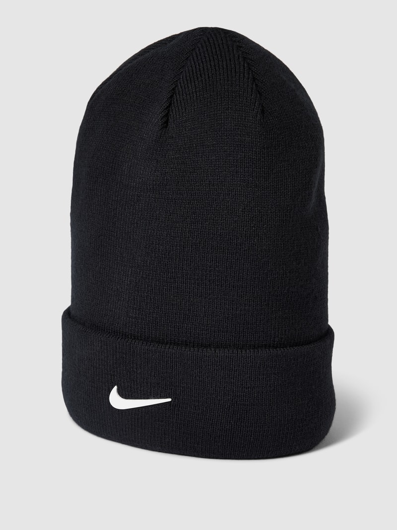 Beanie mit Label-Detail in schwarz