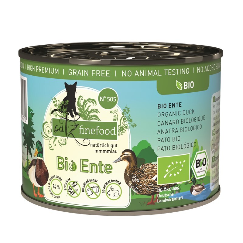 Catz finefood Nassfutter Catz finefood Bio 6x200g No. 505 Ente