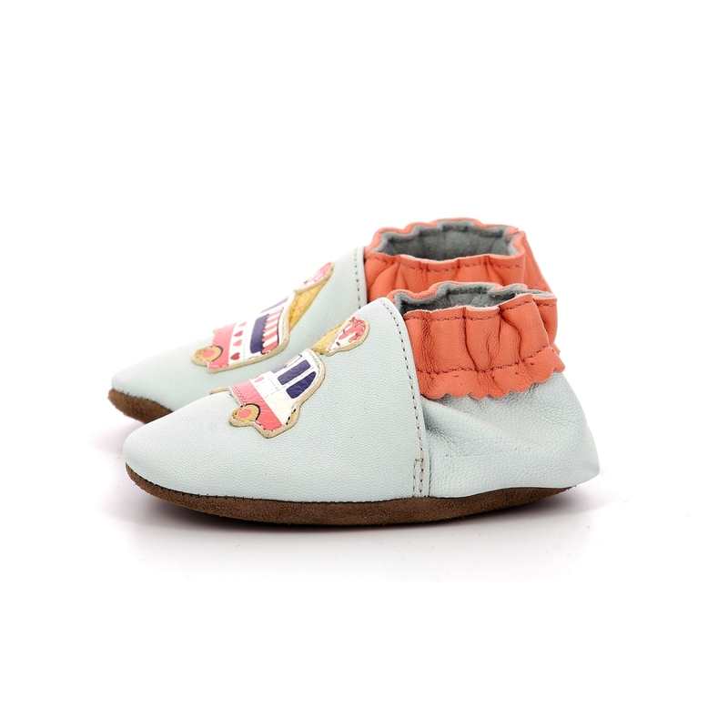 Chaussons cuir tannage vegetal Ice Cream Bus