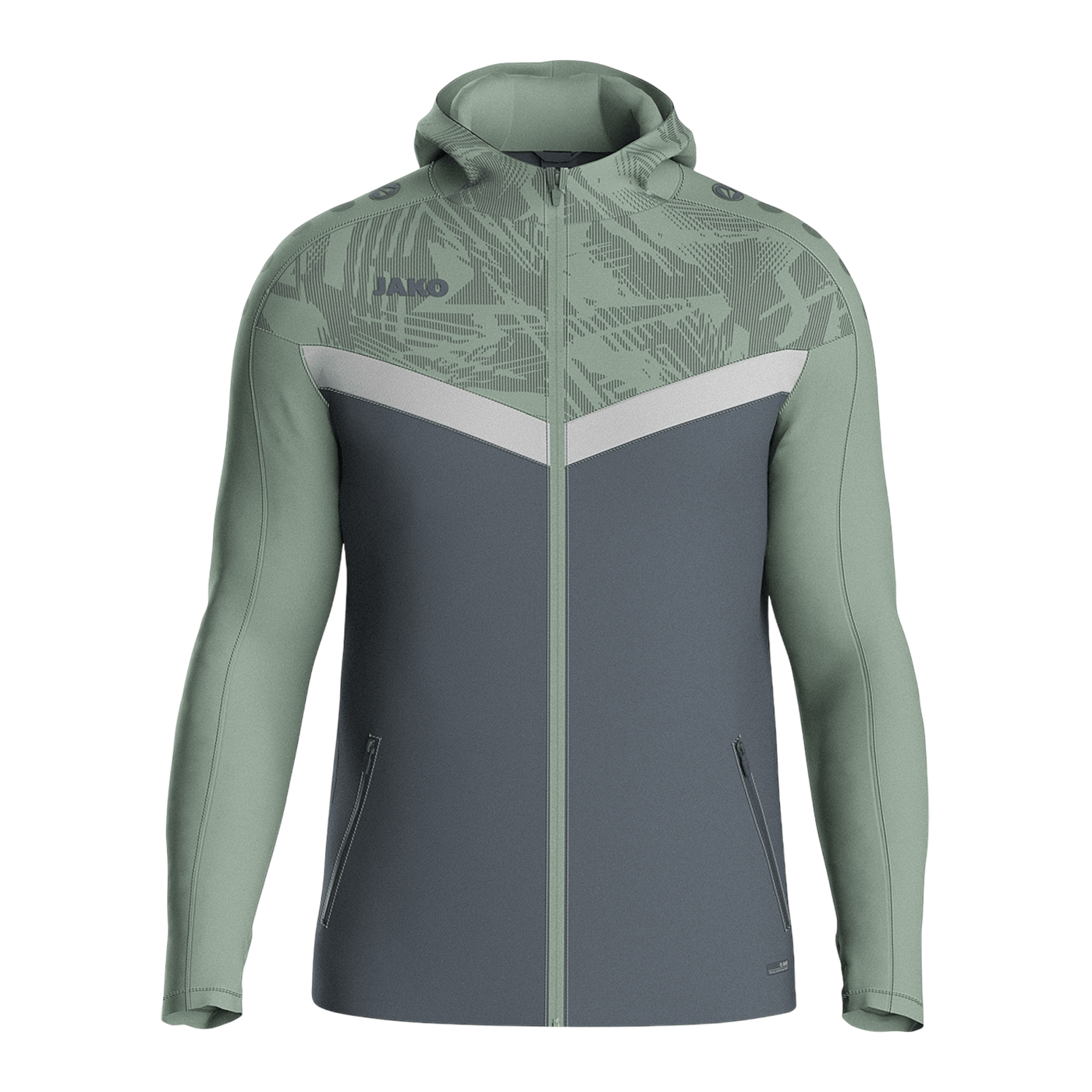 JAKO Icon Kapuzenjacke Kids Grau Grün F852