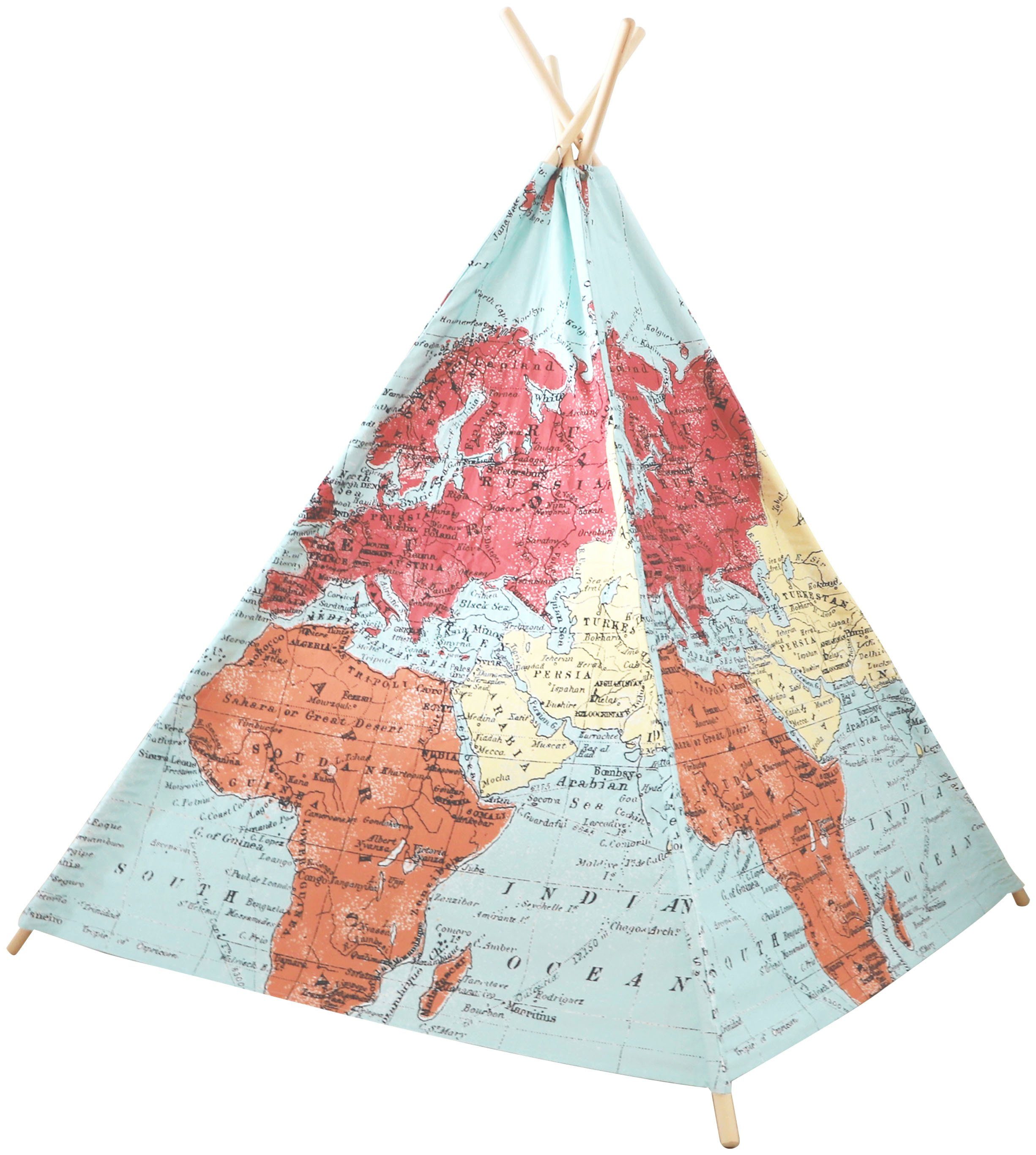 Sunny Tipi-Zelt Weltkarte