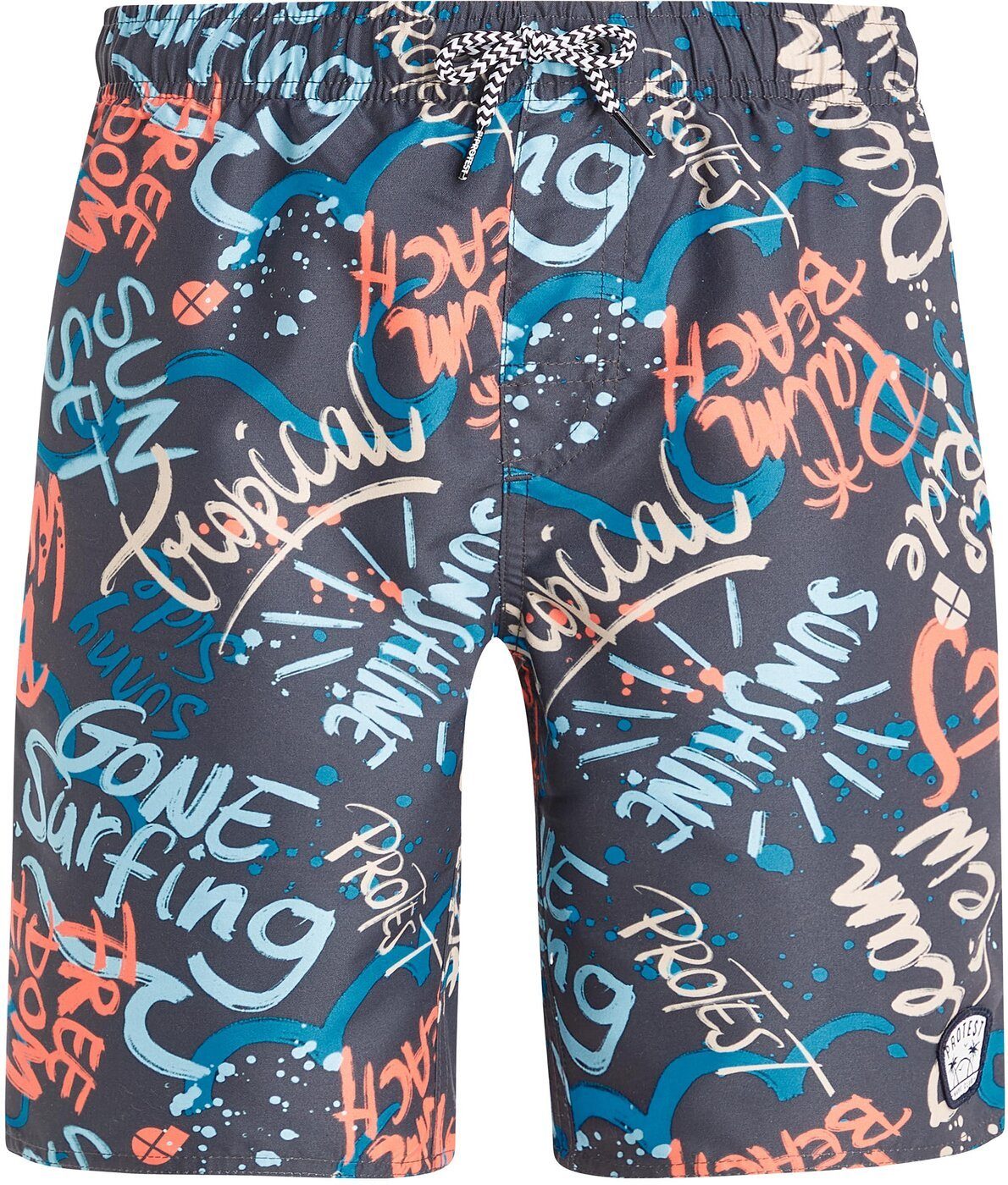 Protest Badeshorts PRTBART JR Kinder Badeshorts grau/gemustert