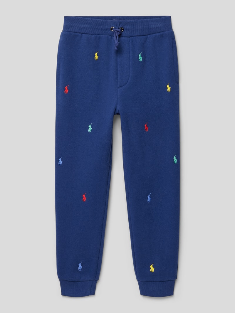 Sweatpants mit Logo-Stitching Modell 'ATHLETIC' in marineblau