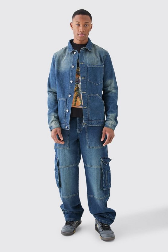 Western-Overshirt mit Kontrast-Naht