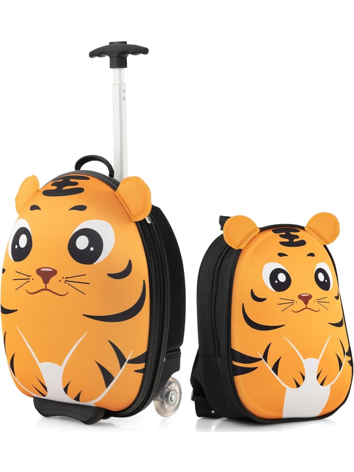 COSTWAY 2 tlg. Kinderkoffer Rucksack in Orange günstig kaufen onesize